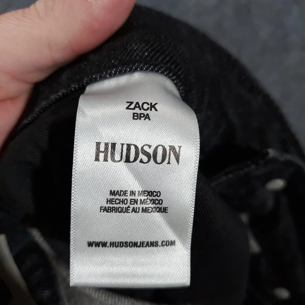 Hudson Zack Skinny Jeans Mens 29x36 Black Painter Dark Wash Stretch‎ Denim